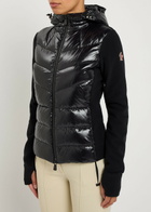 Moncler Logo-appliquéd Quilted Shell and Fleece Cardigan Black