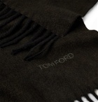 TOM FORD - Fringed Two-Tone Double-Faced Cashmere Scarf - Green