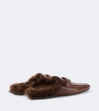 Gucci Horsebit shearling-lined leather mules