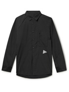 And Wander - Logo-Print Shell and THERMOLITE Fleece Shirt - Black