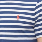 Polo Ralph Lauren Men's Narrow Stripe T-Shirt in Light Navy/White
