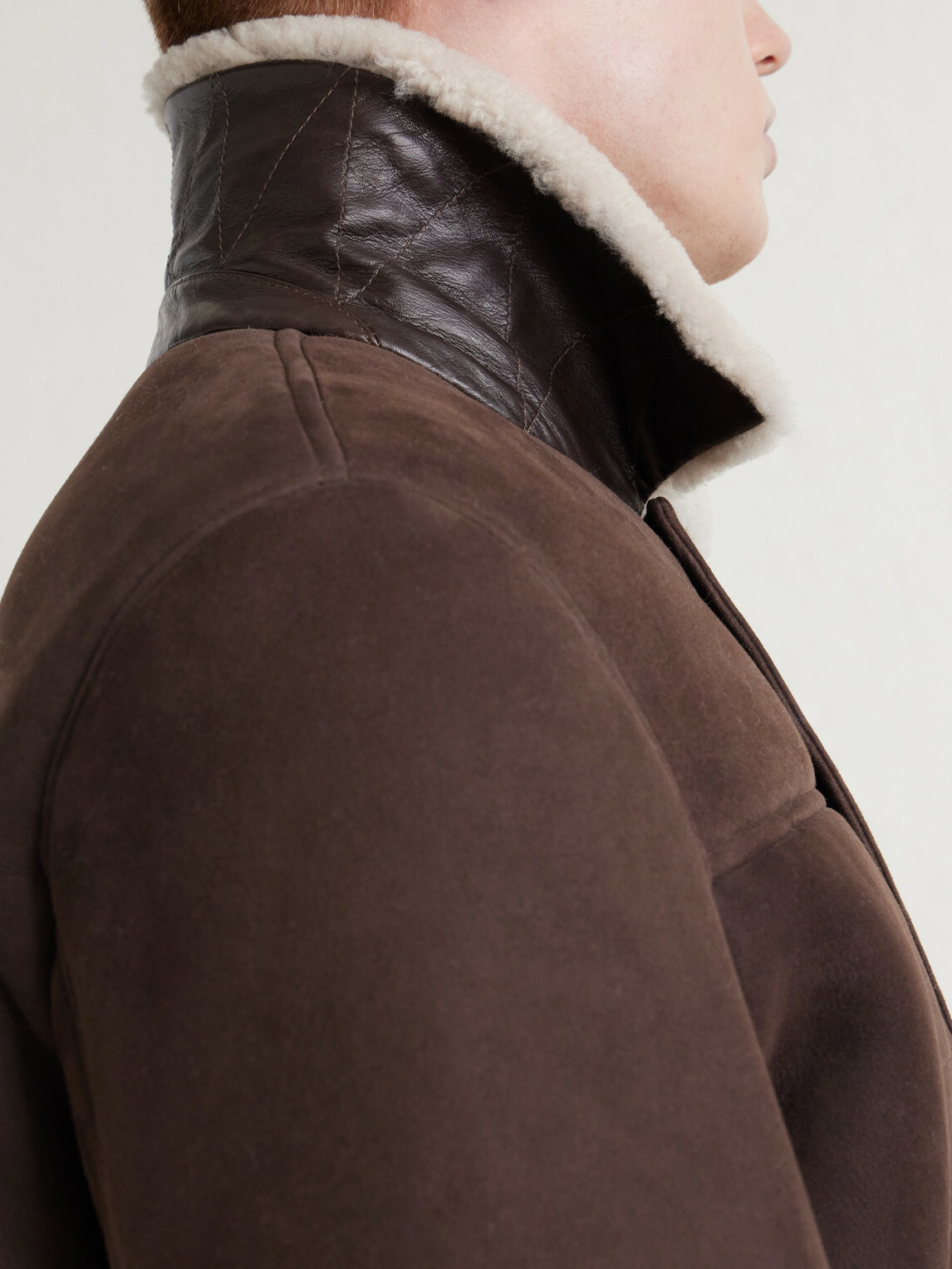Canali - Shearling-Trimmed Suede Jacket - Brown