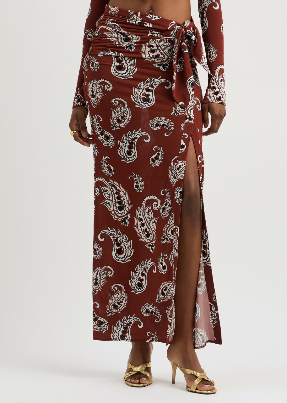 Rabanne Paisley-print Stretch-jersey Maxi Skirt Multi Print