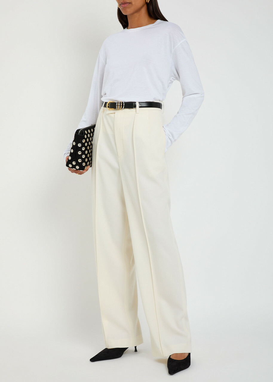 Wardrobe.nyc X Rhw Pintuck Wool Trousers Ivory