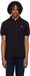 Fred Perry Gray Cable Print Polo