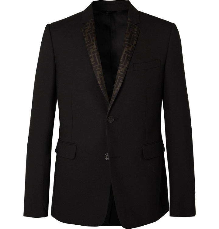 Photo: Fendi - Black Slim-Fit Woven Suit Jacket - Black