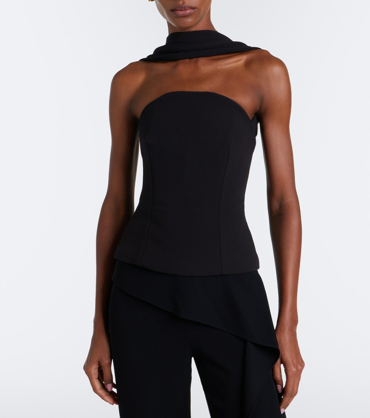 Roland Mouret Scarf-detail crêpe corset top