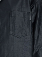 Juun.J Dark Blue Shirt With Classic Collar And Chest Pocket In Cotton Man