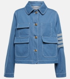 Thom Browne - 4-Bar denim jacket