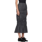 Enfold Grey Wool Light Summer Tiered Skirt