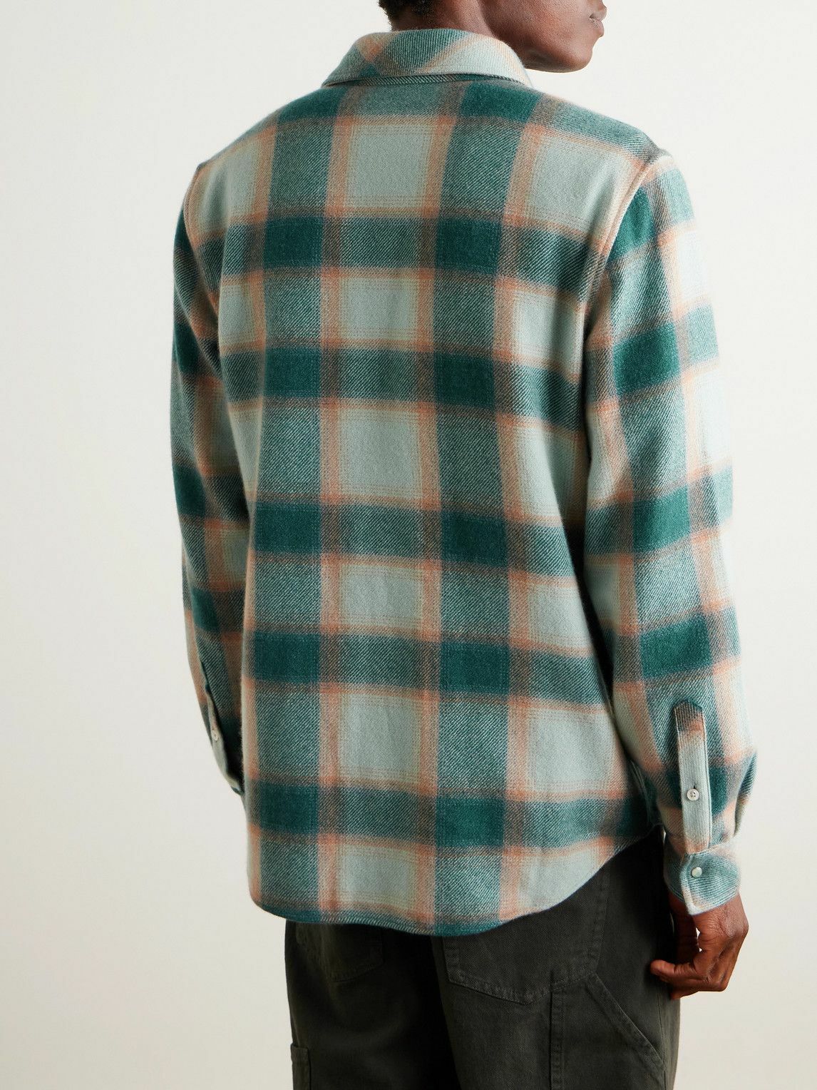 God's True Cashmere - Checked Cashmere Shirt - Green