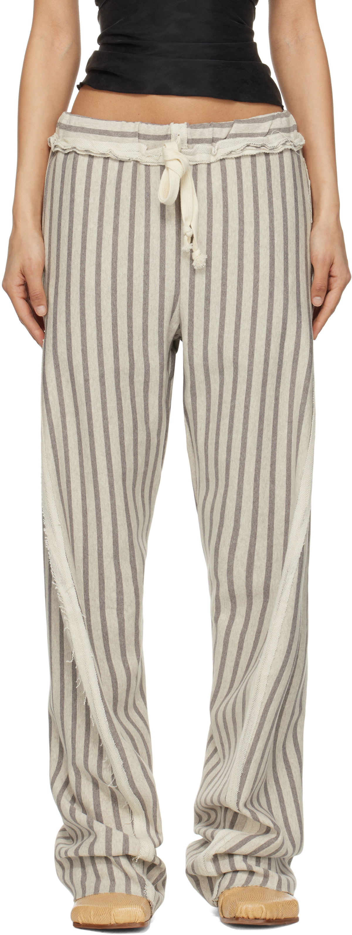 Edward Cuming Gray Twisted Track Trousers