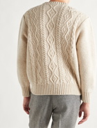 Inis Meáin - Cable-Knit Merino Wool and Cashmere-Blend Sweater - Neutrals