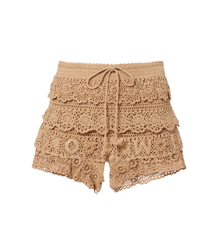 Photo: Loewe Paula's Ibiza crochet cotton micro shorts