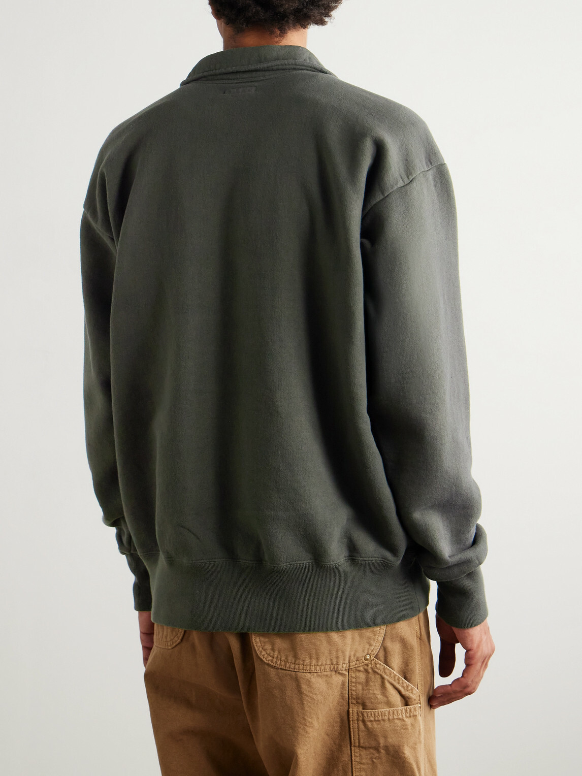Kaptain Sunshine - Garment-Dyed Cotton-Jersey Half-Zip Sweatshirt - Gray