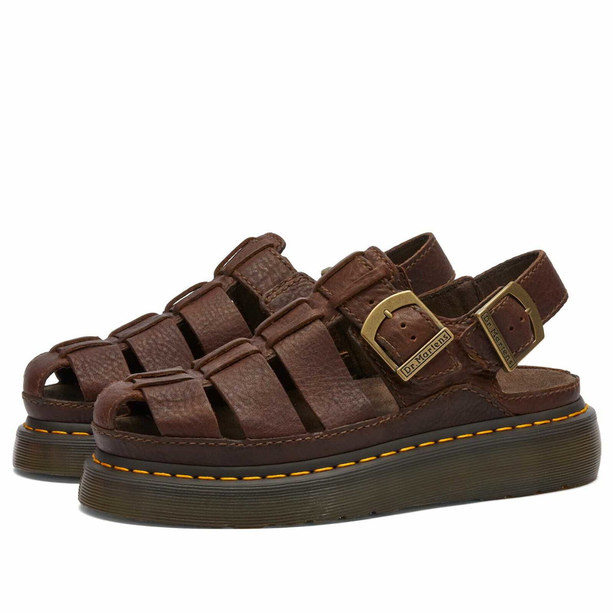 【ユニセックス】Dr. martens WRENLIE GRIZZLY サンダル Wrenlie Grizzly Leather Fisherman Sandals in Black | Dr. Martens
