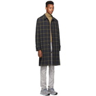 Paul Smith Navy and Yellow Check Oversized Coat