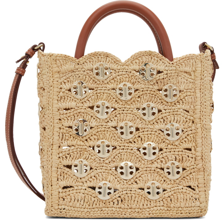 Photo: Rabanne Beige & Brown Small Signature 1969 Discs Tote