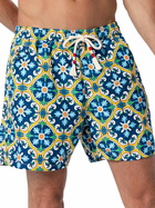 MC2 Saint Barth Man Lightweight Fabric Swim-shorts Lighting 70 With Majolica Print
