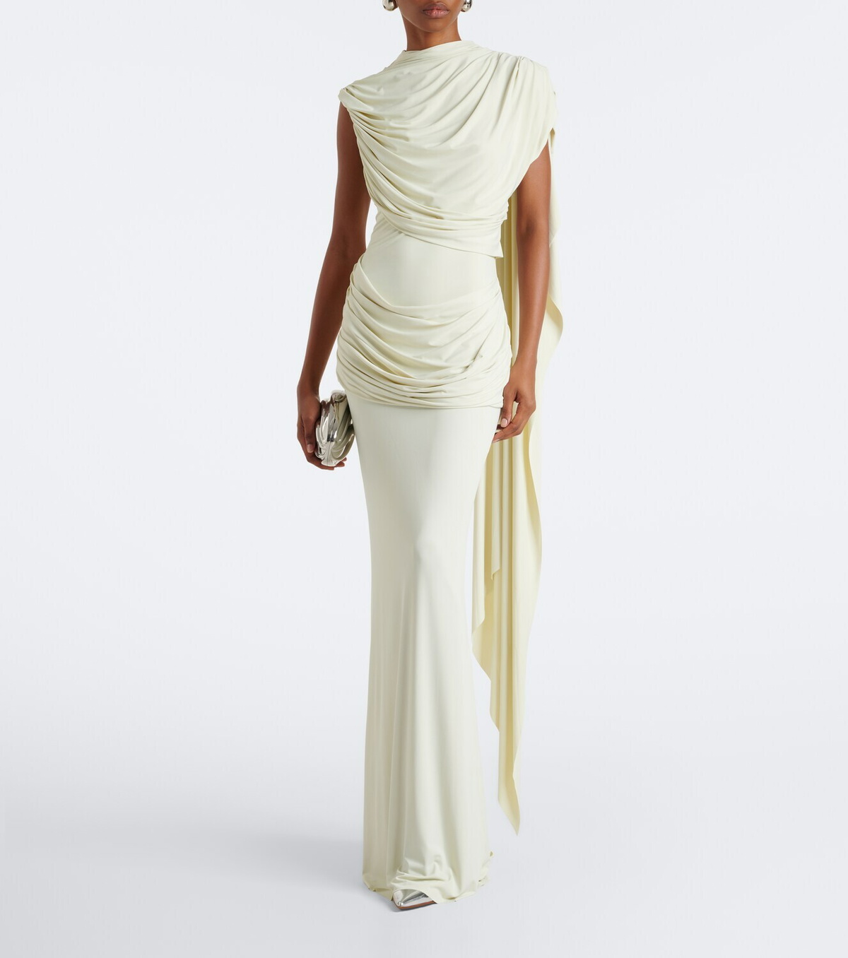 De La Vali Draped jersey gown