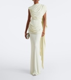 De La Vali Draped jersey gown