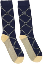 Marni Navy Nylon Socks