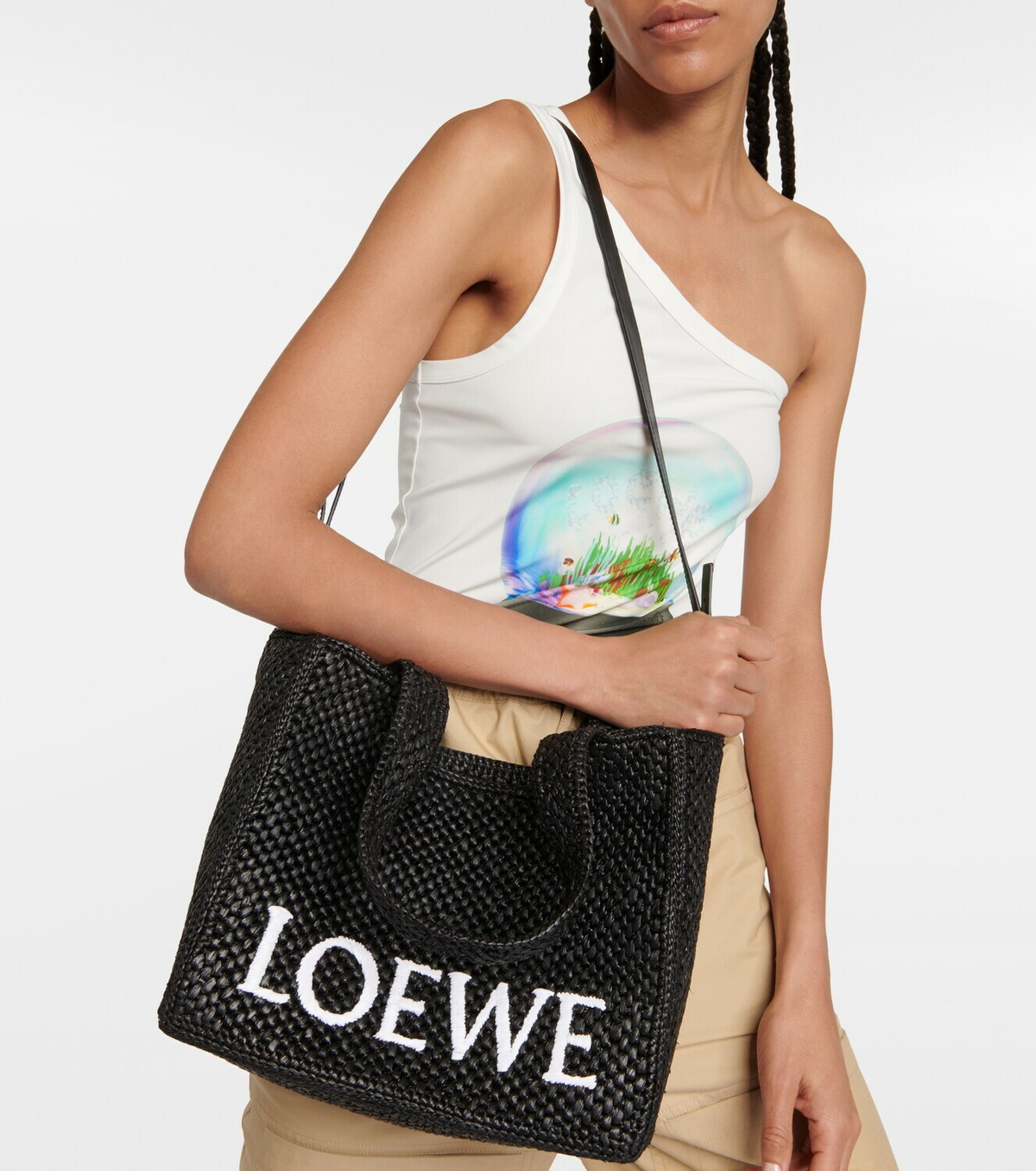 LOEWE + Paula's Ibiza medium raffia tote