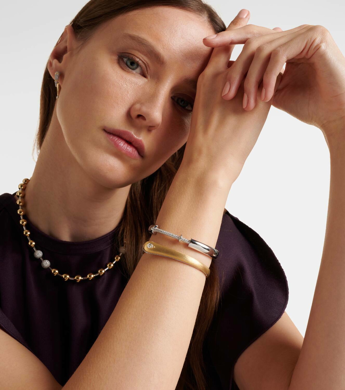 Rainbow K 18kt gold bracelet with diamonds
