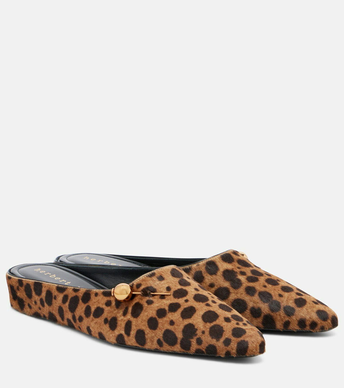 Herbert Levine Sleep On It cheetah-print calf hair mules