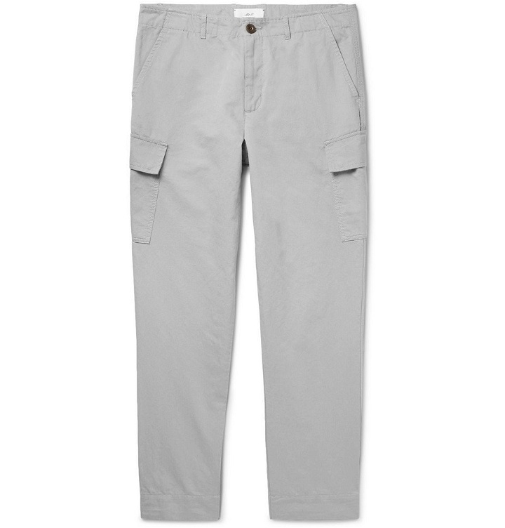 Photo: Mr P. - Tapered Cotton and Linen-Blend Cargo Trousers - Men - Gray