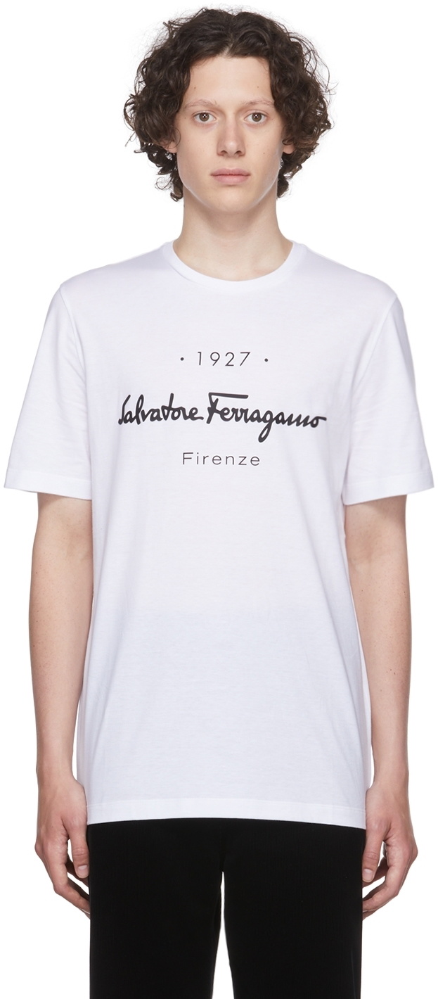 Salvatore Ferragamo White 1927 Signature T-Shirt Salvatore Ferragamo