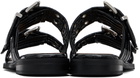 GANNI Black Feminine Buckle Two-Strap Sandals