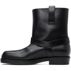 BALMAIN Black T-Bar Calfskin Ankle Boots
