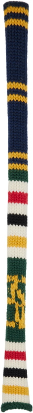 Photo: Stefan Cooke Navy & Yellow Stripe Knit Scarf