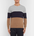 Brunello Cucinelli - Slim-Fit Colour-Block Cashmere Sweater - Men - Navy