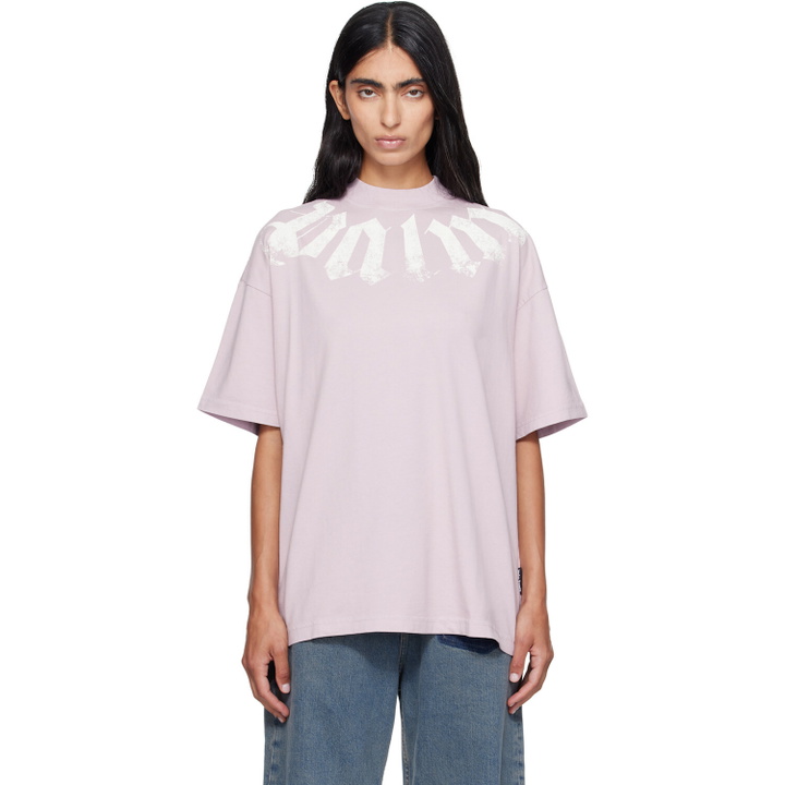 Photo: Palm Angels Purple Big Neck Logo T-shirt