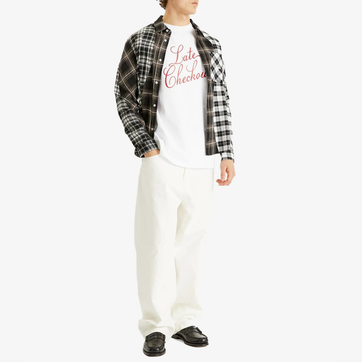 Late Checkout Men's Script T-Shirt in White