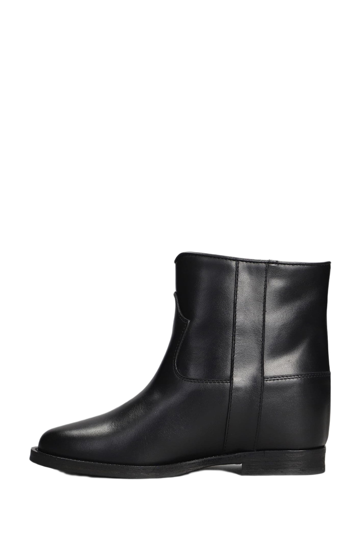 Via Roma 15 Ankle Boots Inside Wedge In Black Leather
