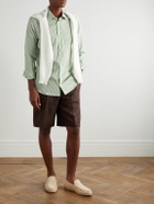 Richard James - Slim-Fit Striped Linen Shirt - Green