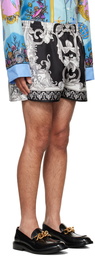 Versace Underwear Black 'Silver Baroque' Shorts