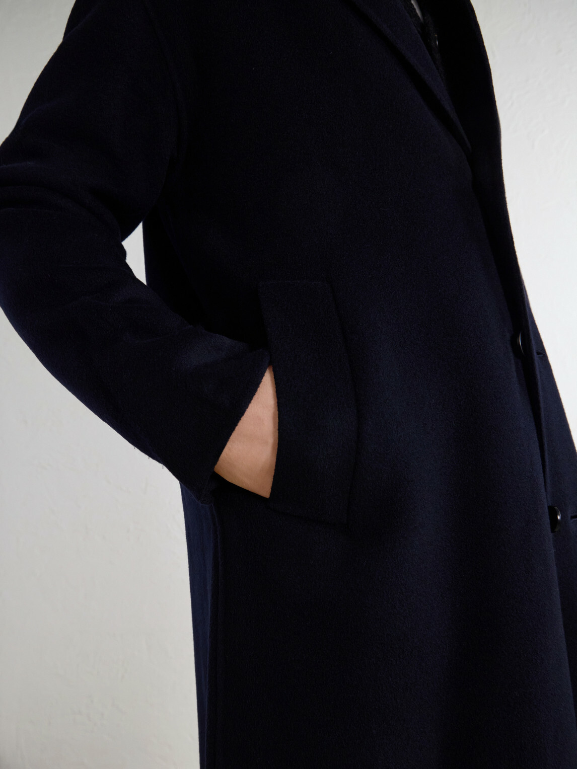 NN07 - Kendrick 8447 Brushed Woven Wool-Blend Coat - Blue