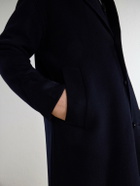 NN07 - Kendrick 8447 Brushed Woven Wool-Blend Coat - Blue