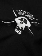 Stussy - Surf Skate Skull Printed Cotton-Jersey T-Shirt - Black