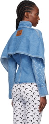 Marine Serre Blue Moon Laser Wash LS Denim Jacket