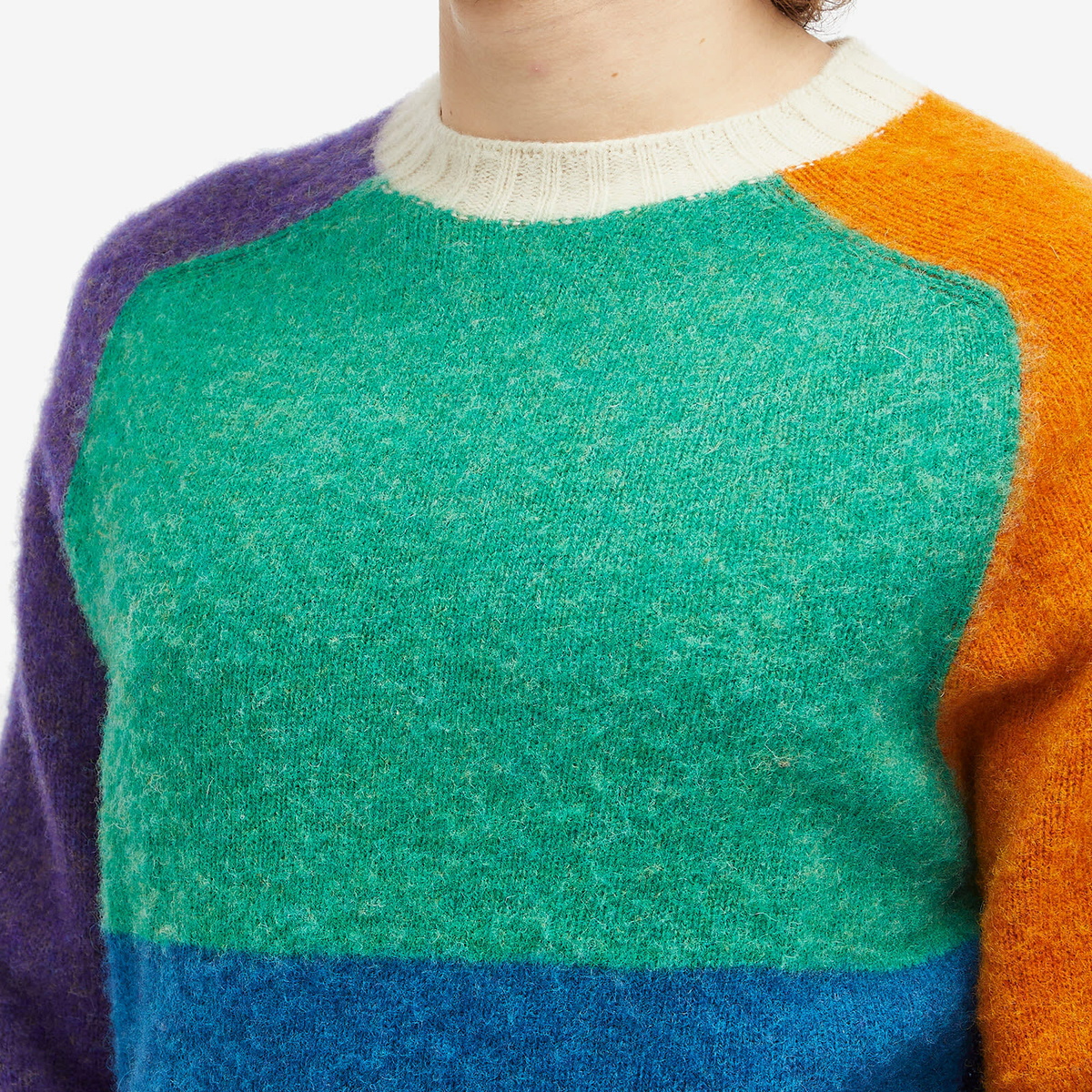 Howlin by Morrison Men's Howlin' Firecracker Colour Block Jumper in Greendream