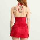 Peachy Den Women's Cindy Halter Skort Dress in Lipstick