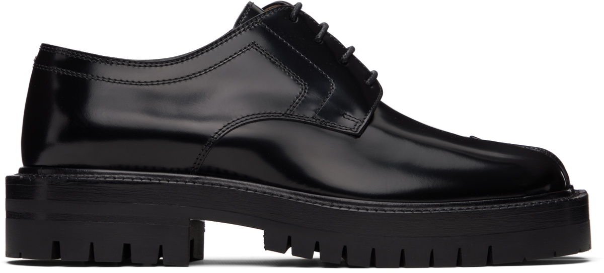 Maison Margiela Black Tabi Lace-Up Derbys