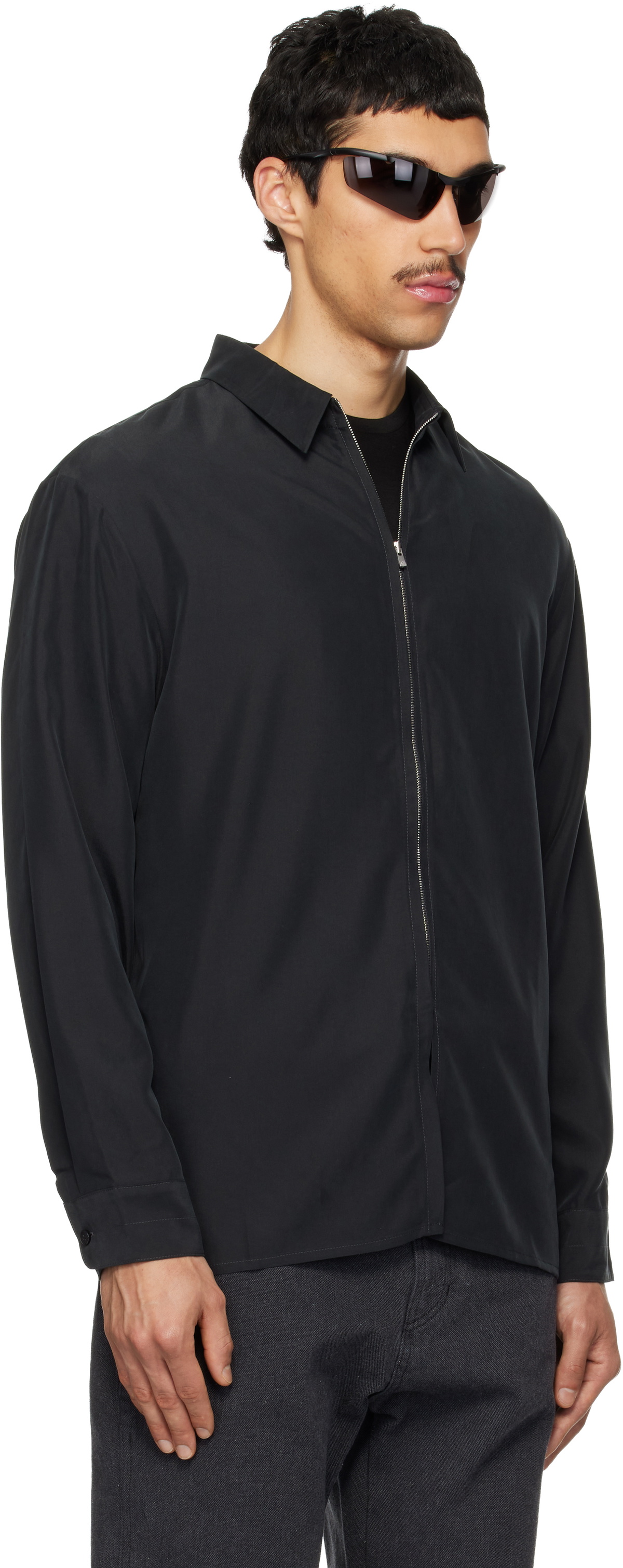 POST ARCHIVE FACTION (PAF) Black Zip Archive Shirt