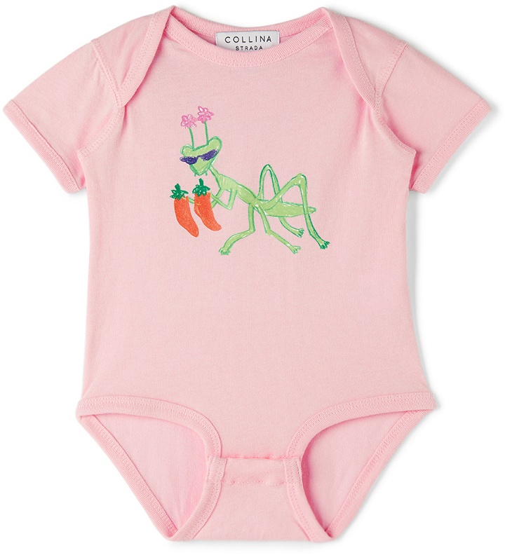 Photo: Collina Strada SSENSE Exclusive Baby Pink Hot Mantis Bodysuit