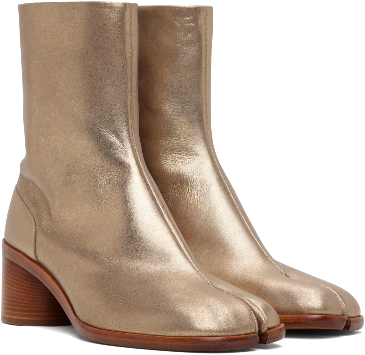 Maison Margiela Gold Tabi Ankle Boots